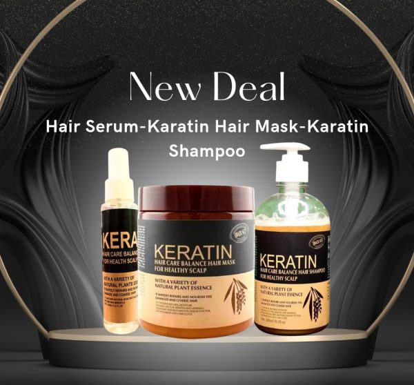 Pack Of 3 Items Keratin Hair Mask| Keratin Shampoo| Keratin Hair Spray