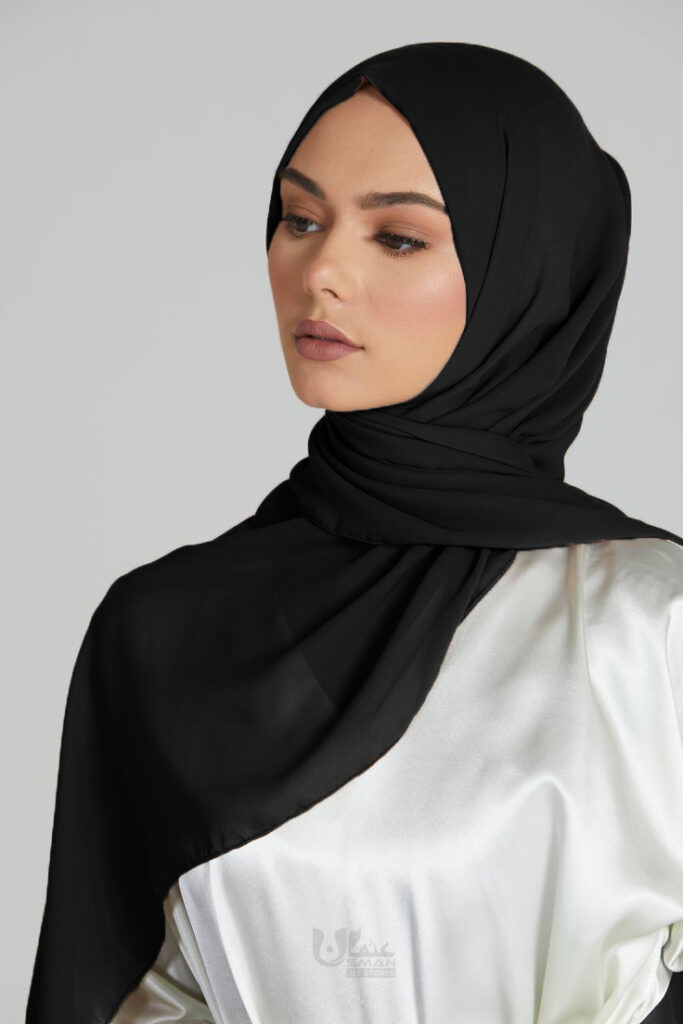 Black chiffon scarf