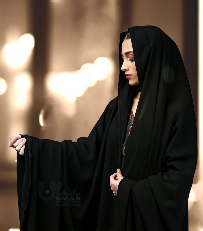 Black Simple Chiffon Irani Chadar