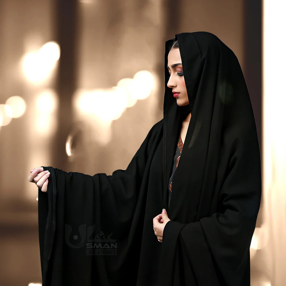 Black Simple Chiffon Irani Chadar