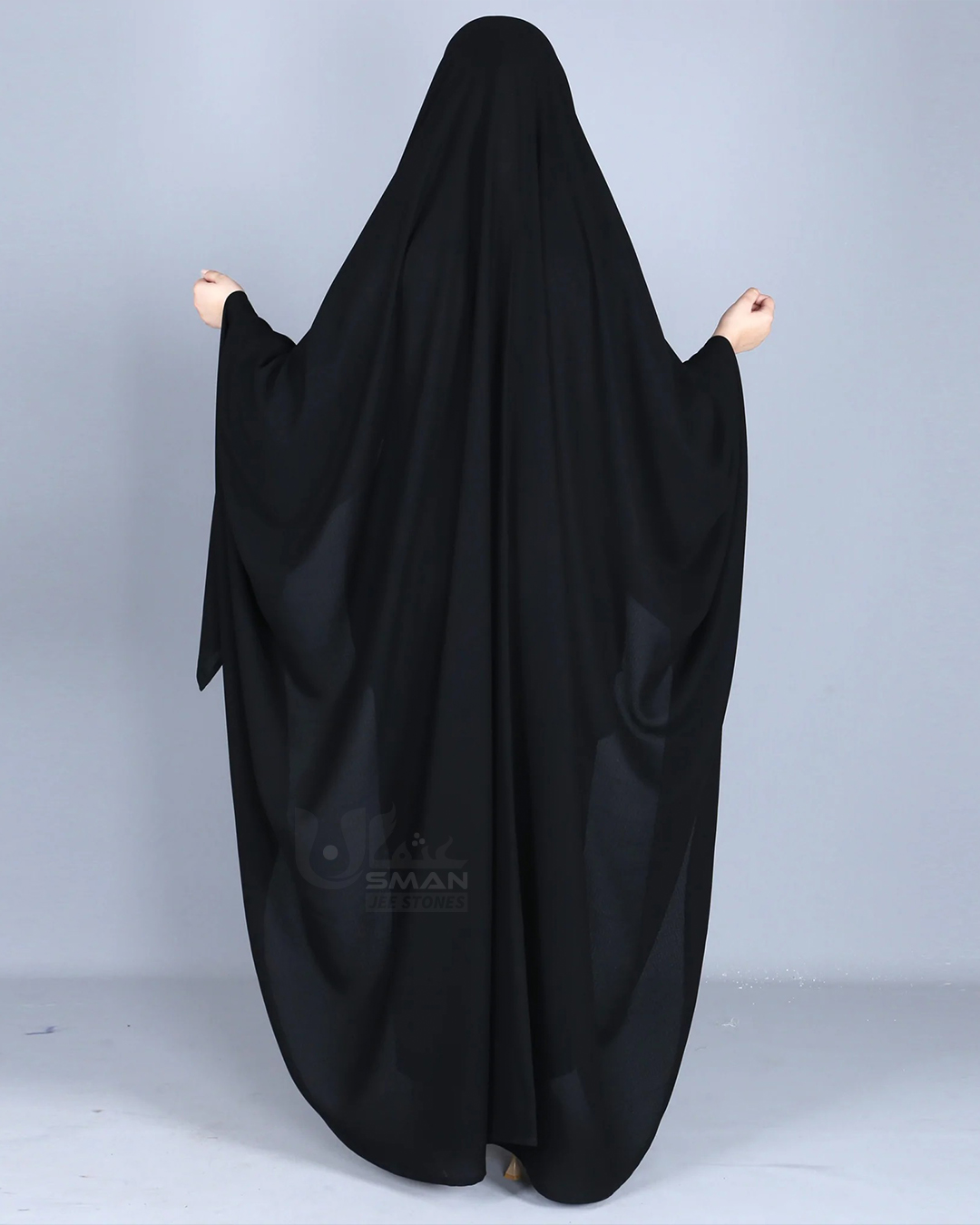 Black Simple Chiffon Irani Chadar - Image 2