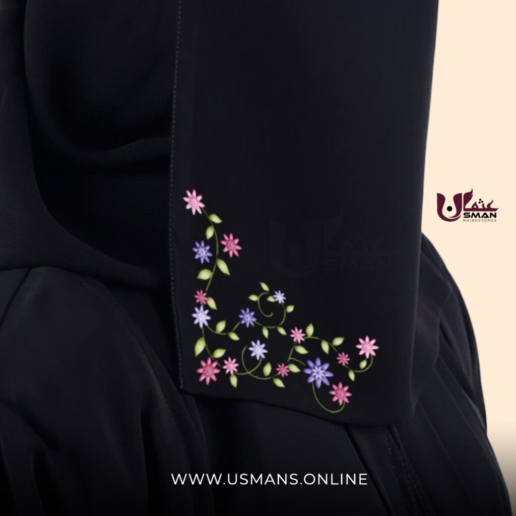 Saudi Niqab Floral Grace Design Printed