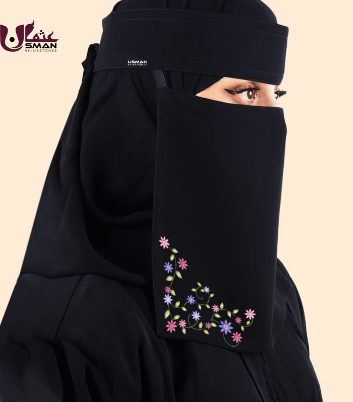 Saudi Niqab Floral Grace Design Printed