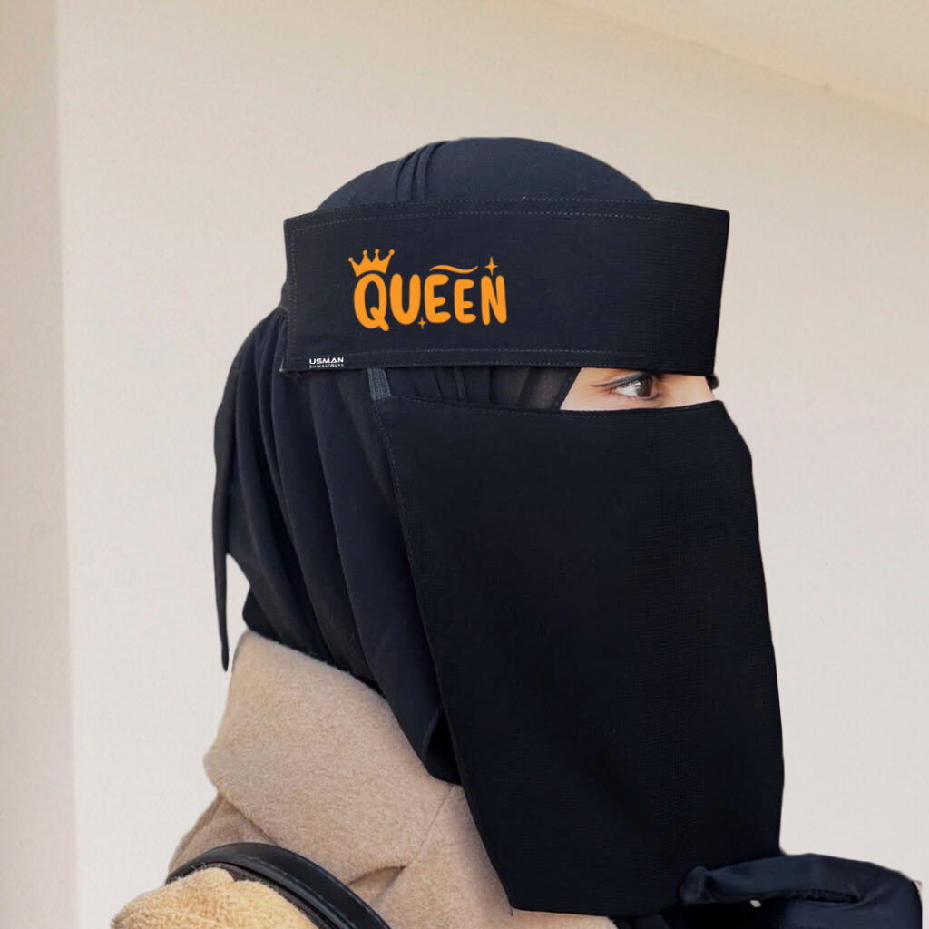 Saudi Niqab Printed Calligraphy – Queen