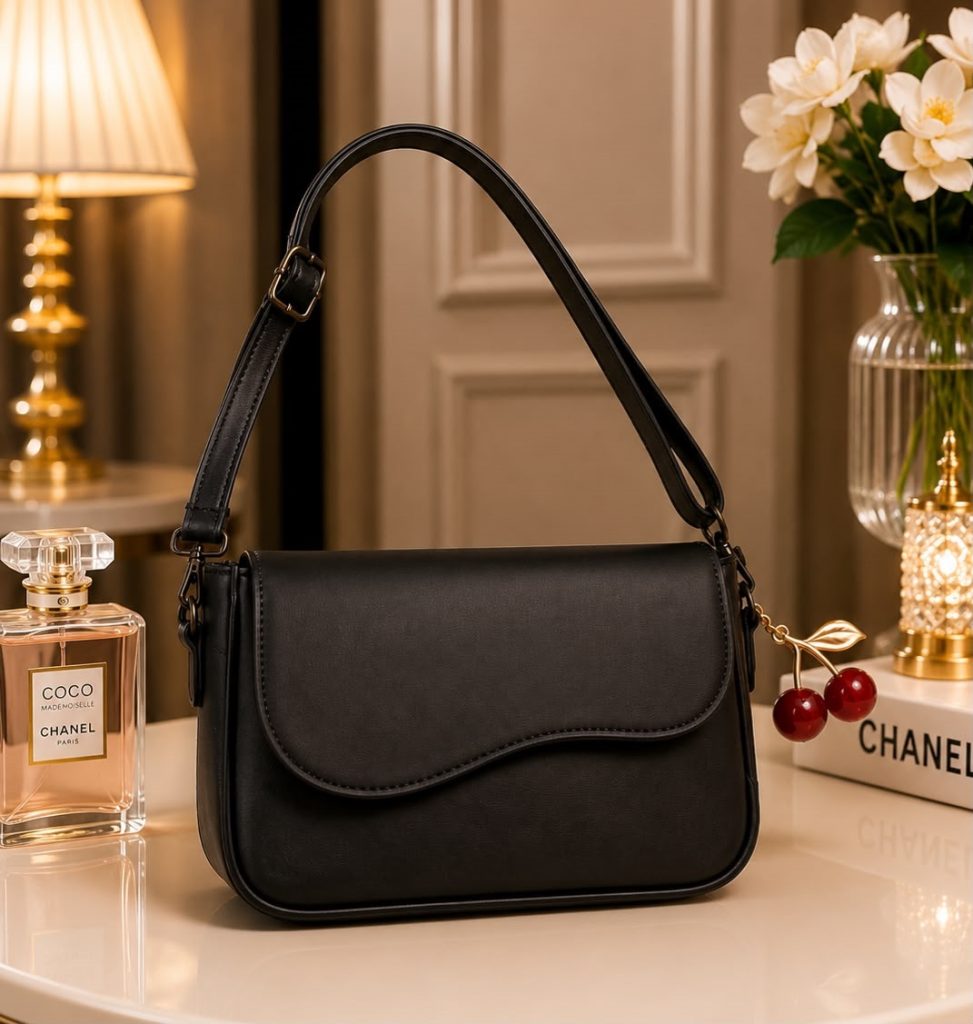 Cherry Charm Shoulder Bag black