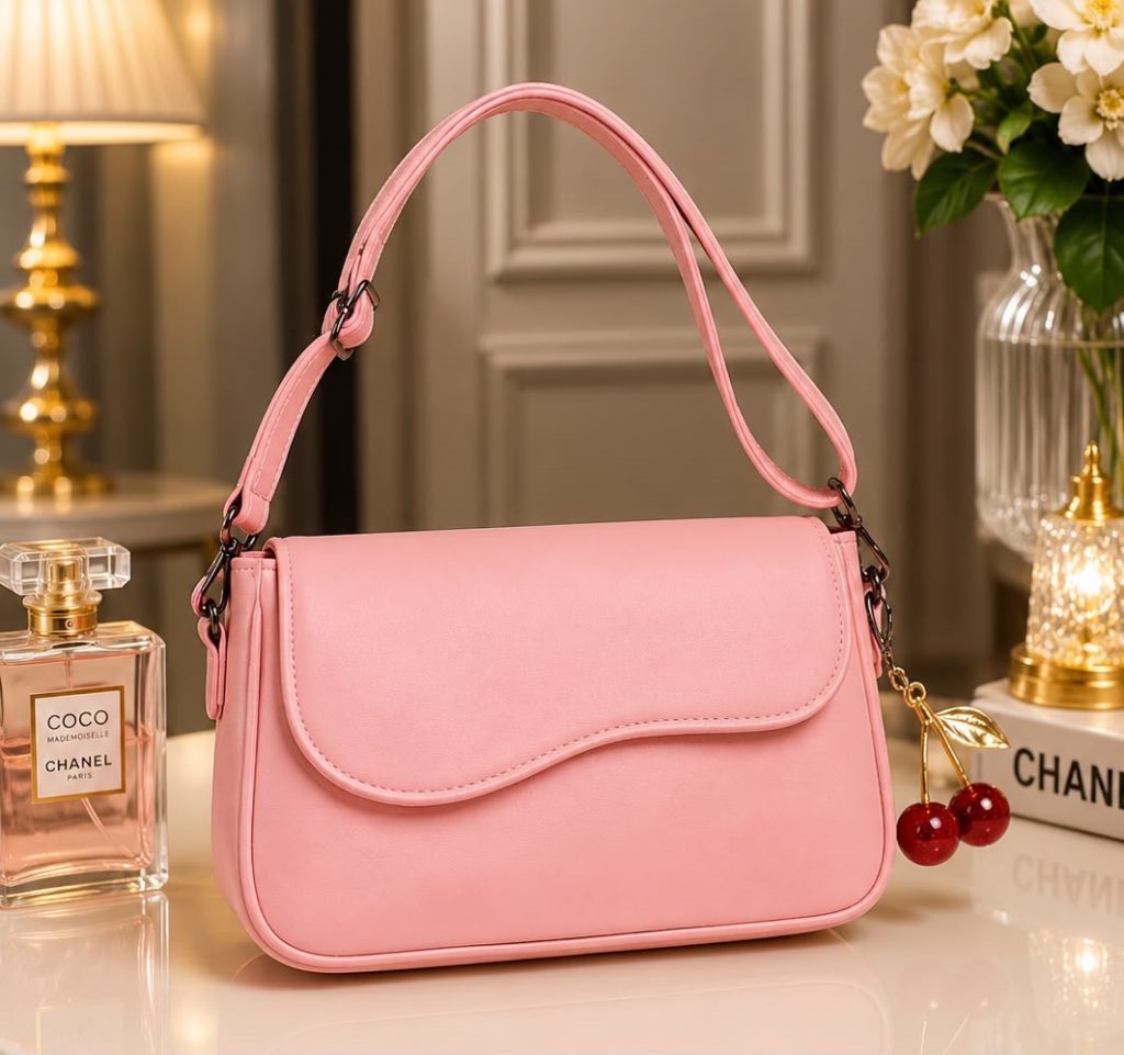 Cherry Charm Shoulder Bag pink