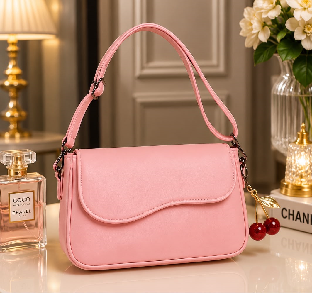Cherry Charm Shoulder Bag pink