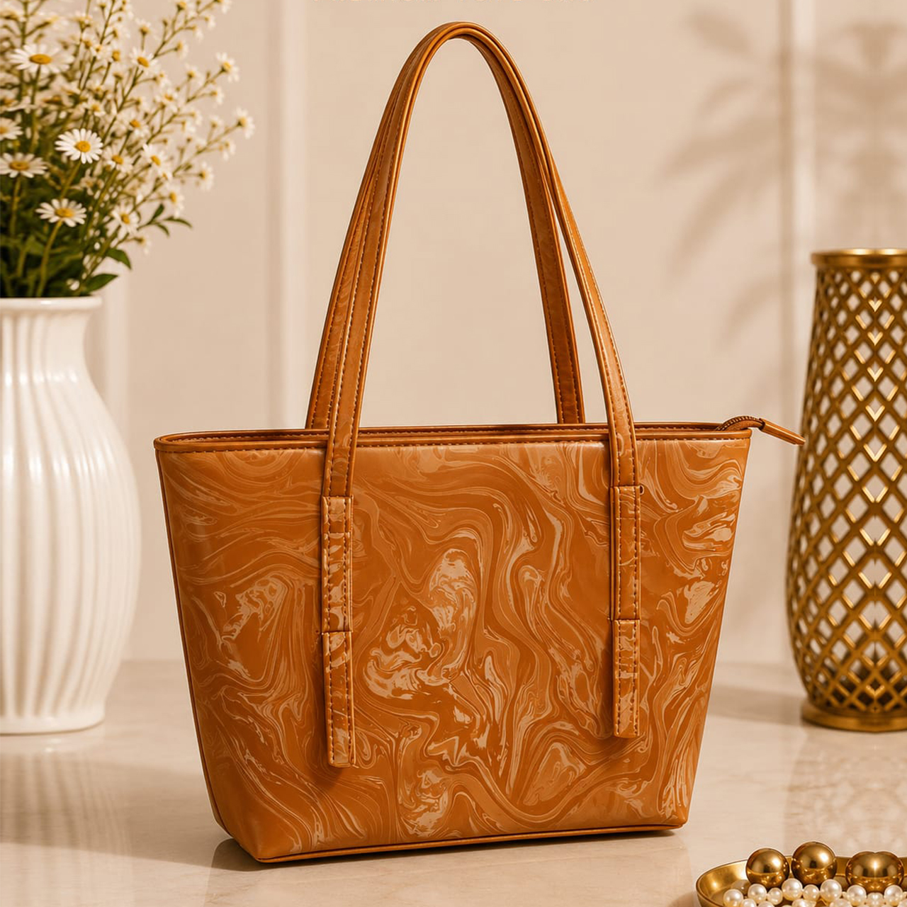 Elegant Marble Texture Tote Bag